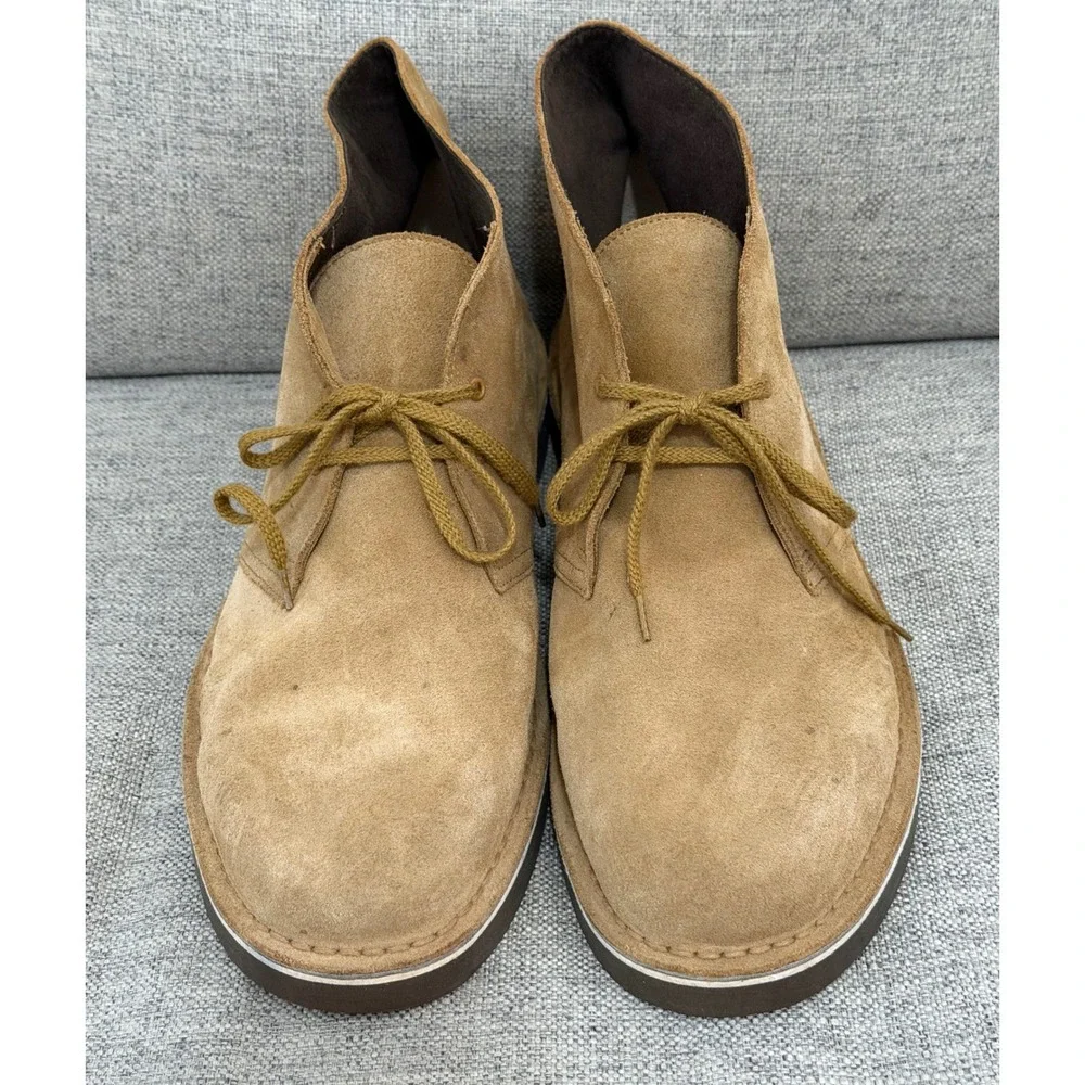 Clarks Bushacre 2 Suede Chukka Boots Mens 14 Tan Brown Lace Up Ankle Boots